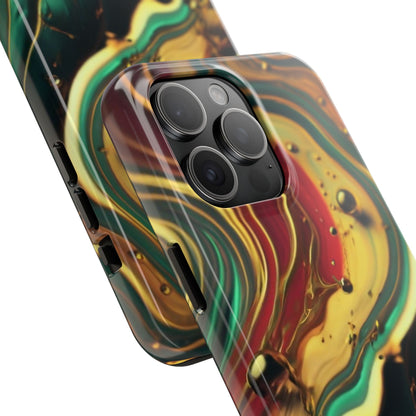 Golden Fluid Waves Defender Case