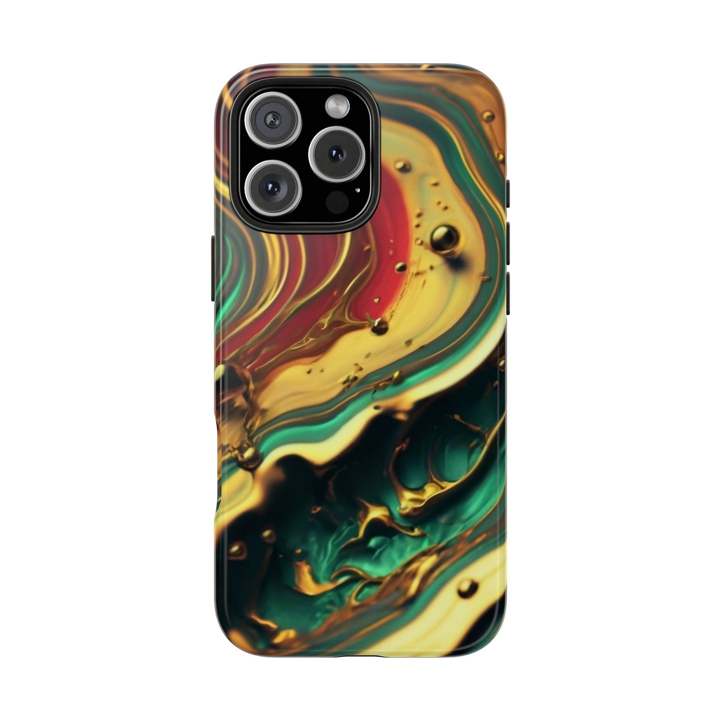 Golden Fluid Waves Defender Case