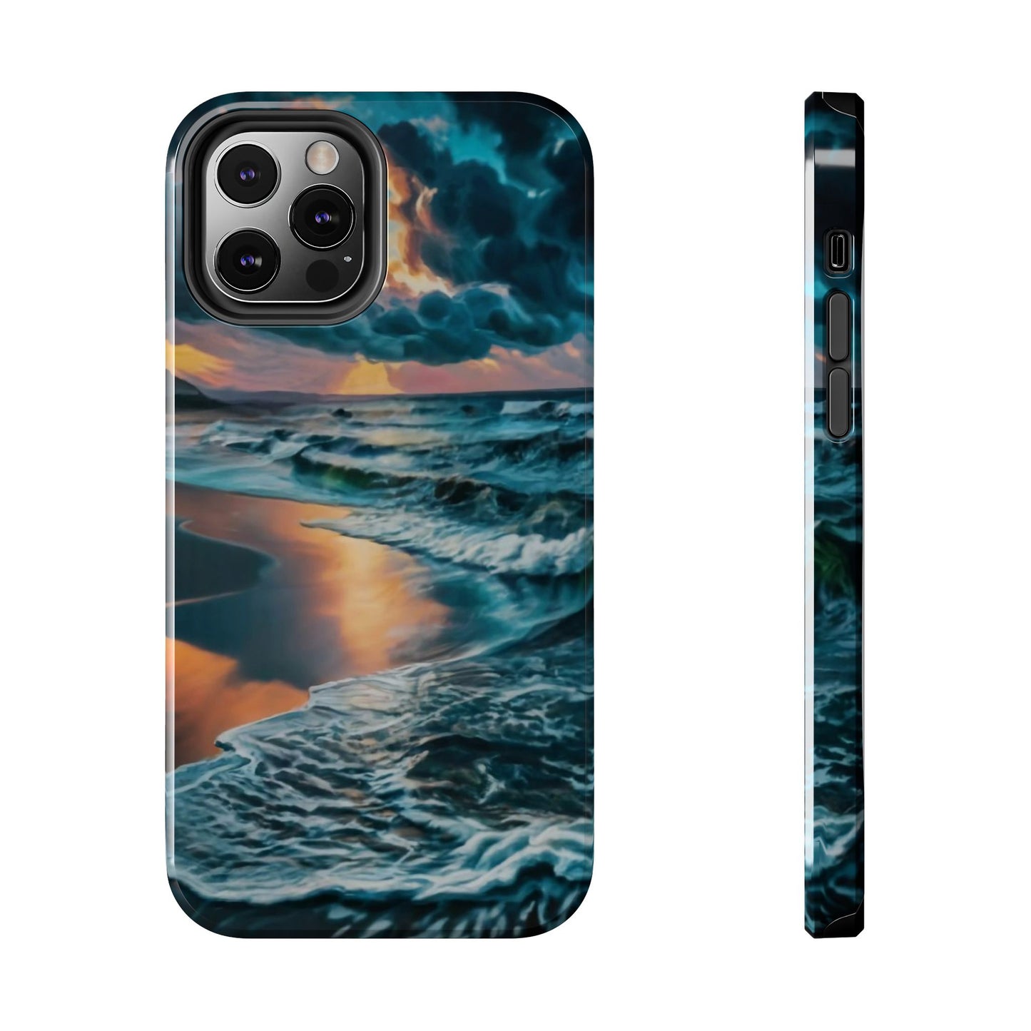 Coastal Sunset Waves Tough Phone Case