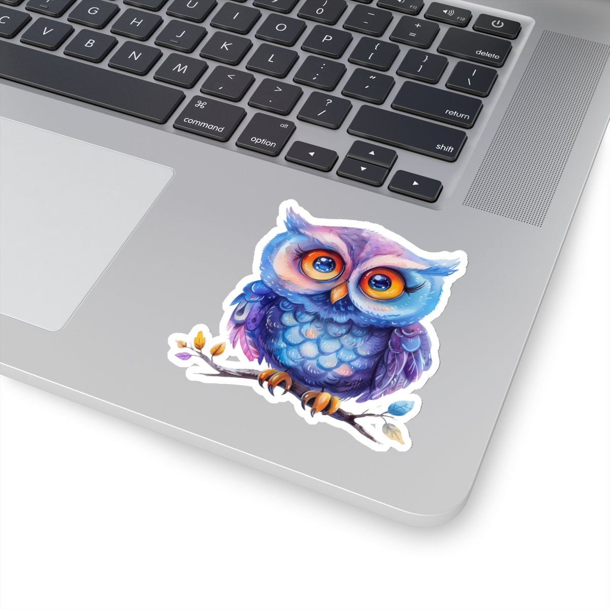 Blueberry Plum Owl Watercolor Cartoon Sticker