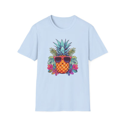 Tropical Pineapple Bloom Unisex Softstyle T-Shirt - Comfortable Tee with Vibrant Pineapple Design for Summer Vibes