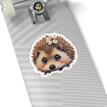 Cheerful Hedgehog Watercolor Cartoon Sticker