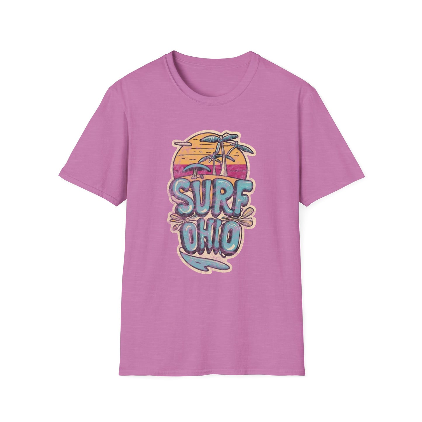 Colorful Sunset Surf Ohio Softstyle Tee