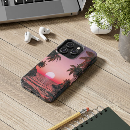 Golden Horizon Palm Sunset Tough Phone Case