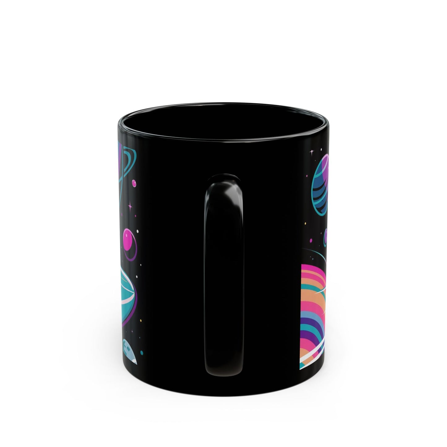 Galactic Surf Adventure Mug – Astronaut Riding Waves in Space