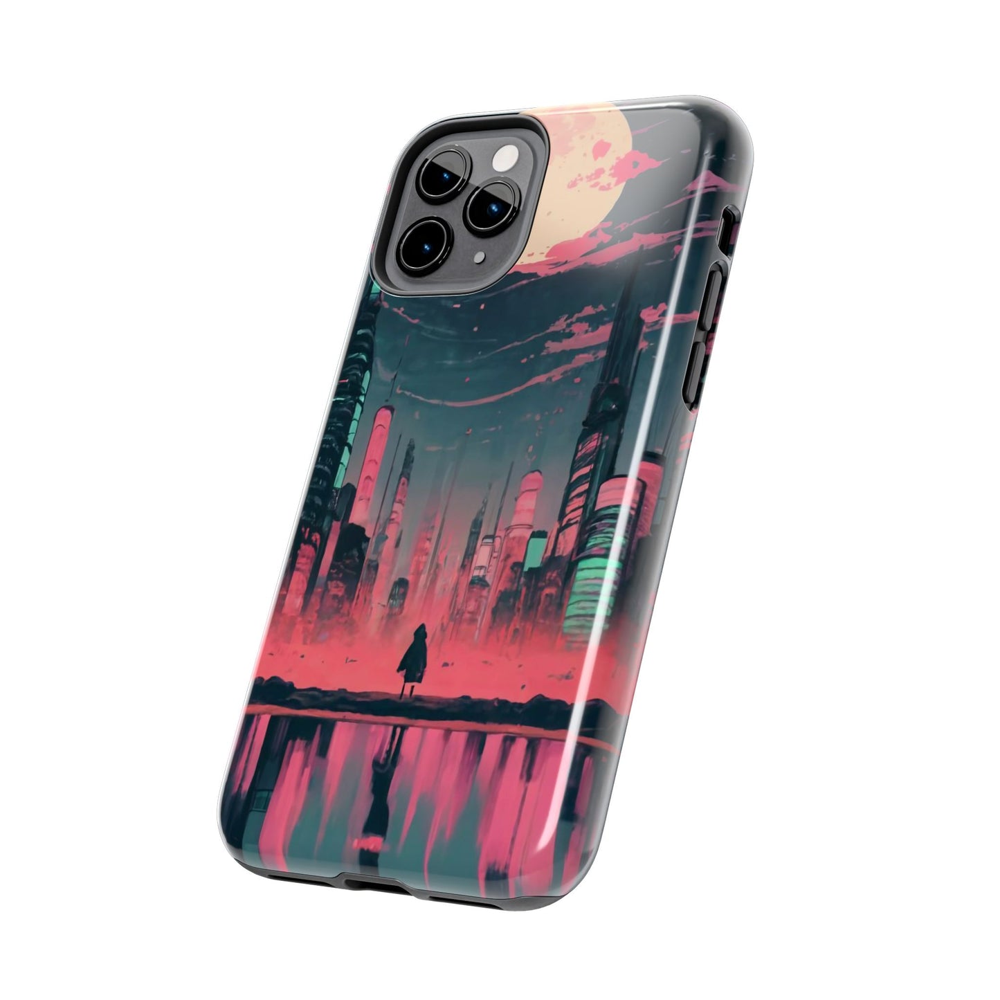 Moonlit Cityscape Night View Tough Phone Case