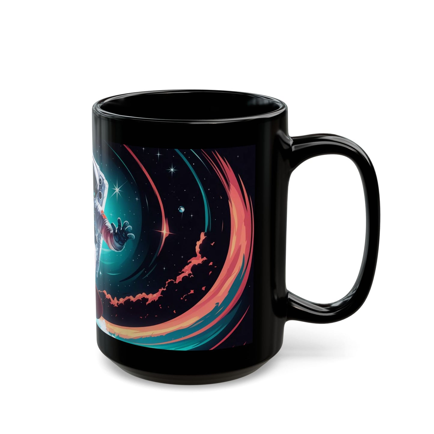 Zero-Gravity Surfing Astronaut Mug – Cosmic Adventure