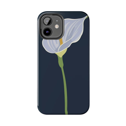 Blue Calla Flower Vector Poster Tough Phone Case