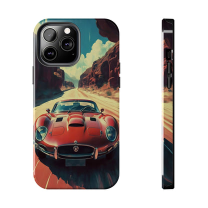 Desert Drive Red Sports Car Tough Phone Case