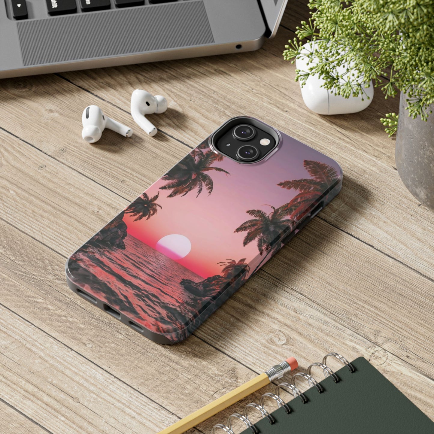 Golden Horizon Palm Sunset Tough Phone Case