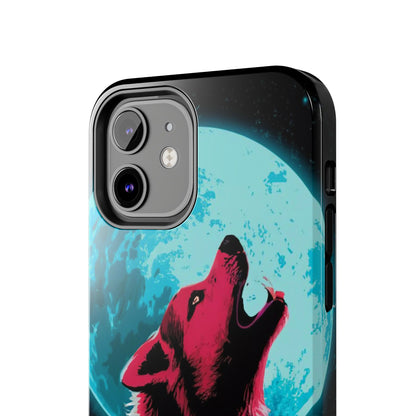 Teal Moon Wolf Serenade Tough Phone Case