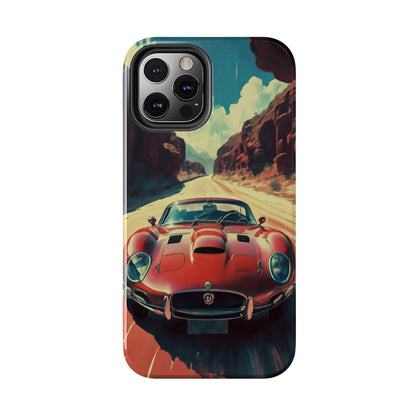 Desert Drive Red Sports Car Tough Phone Case