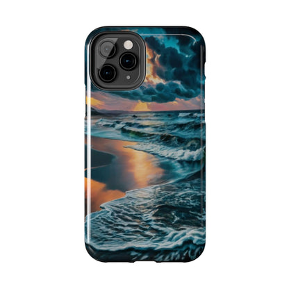 Coastal Sunset Waves Tough Phone Case