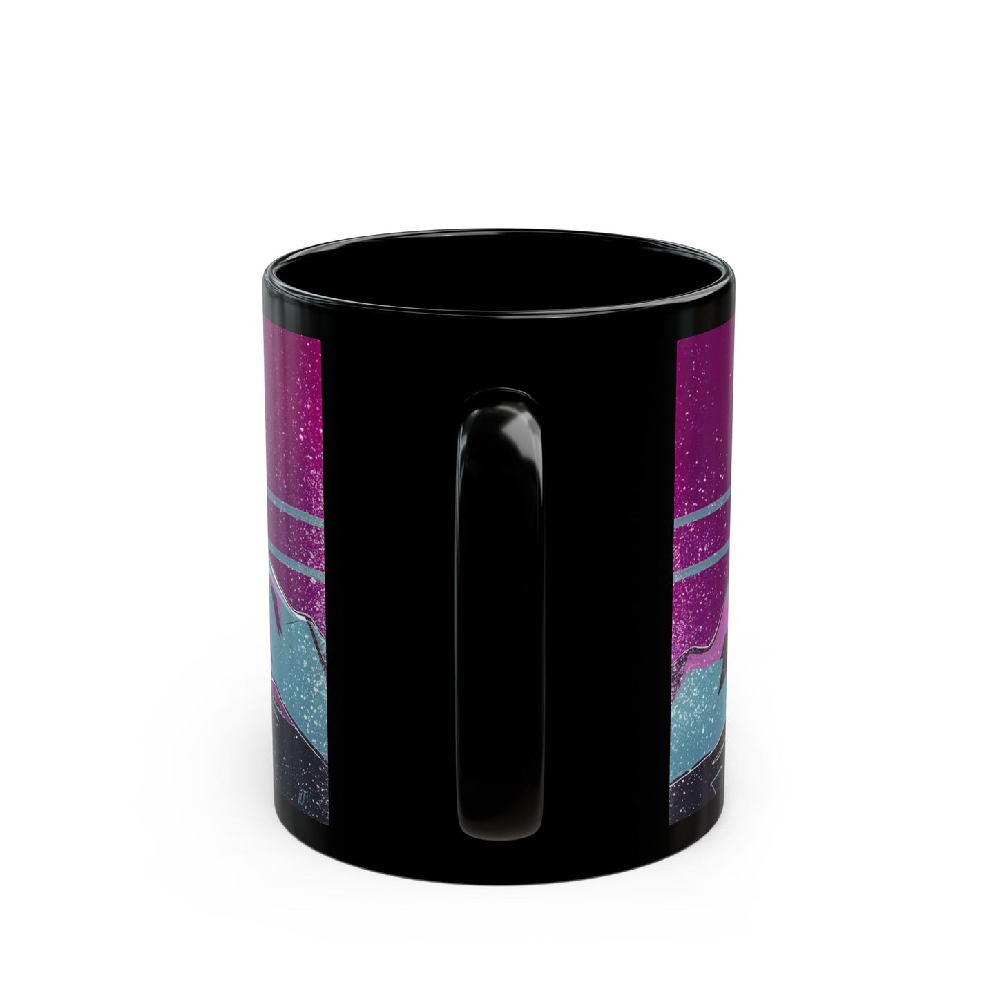 Bigfoot Sunset Dream Mug – Vaporwave-Inspired Mountaintop