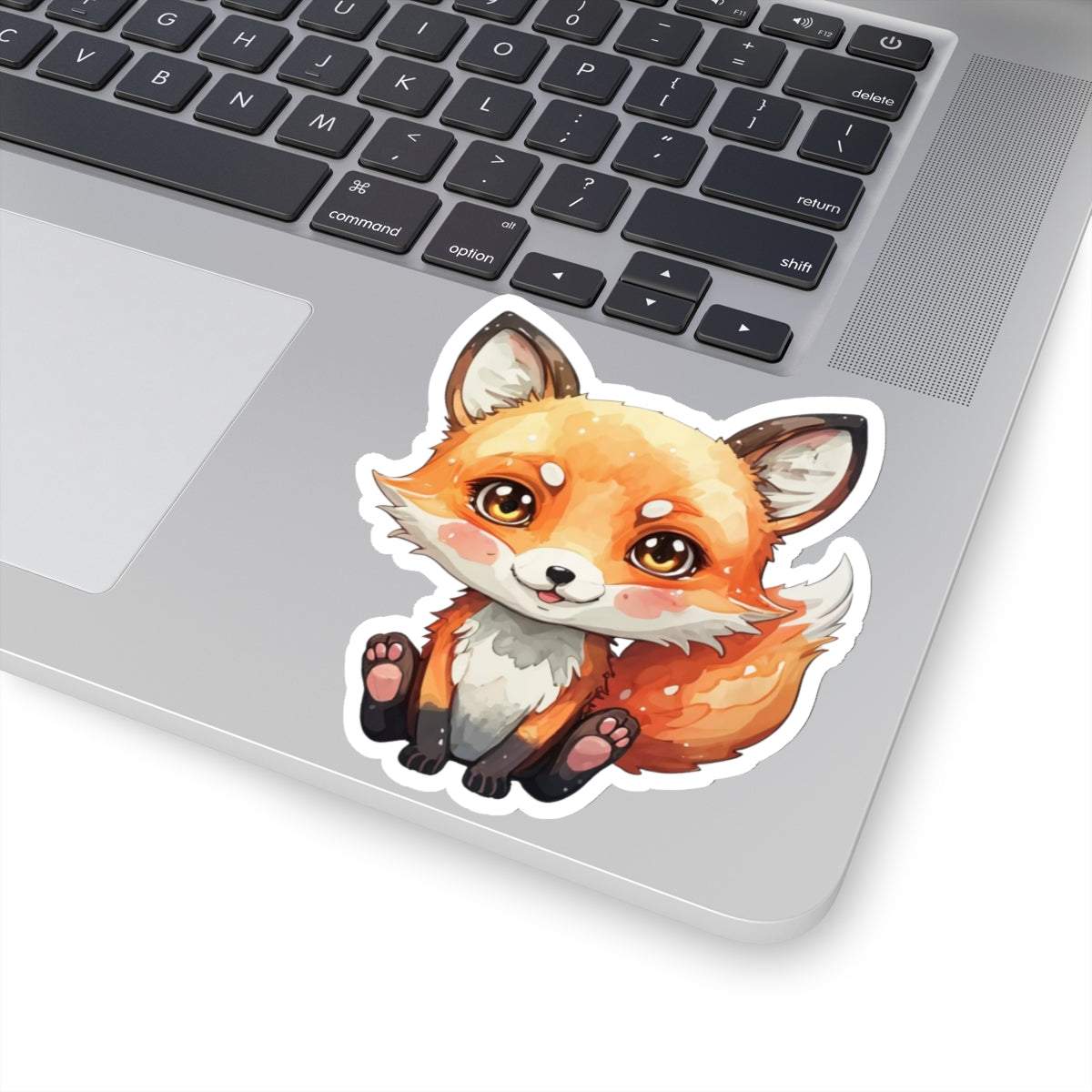 Whimsical Fox Watercolor Cartoon Sticker