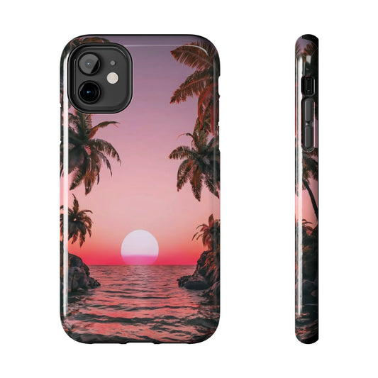 Golden Horizon Palm Sunset Tough Phone Case