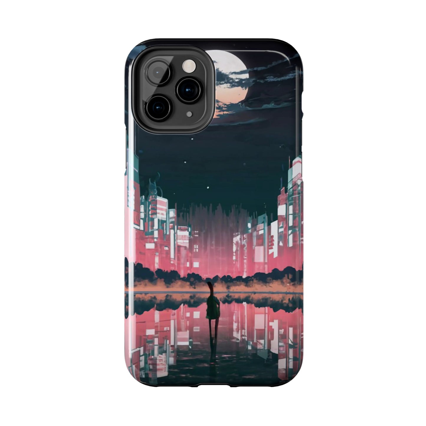 Moonlit Waterfront City Night Tough Phone Case