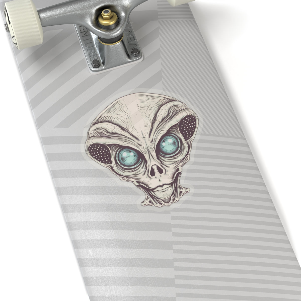 Tan Alien Head Vinyl Sticker