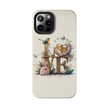 Lovebird and Bloom Watercolor Tough Phone Case