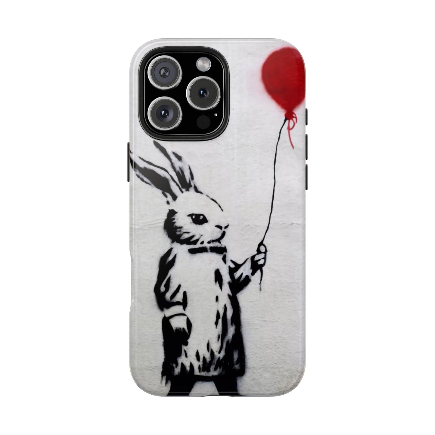 Banksy-Inspired Rabbit Balloon Escape Tough Phone Case