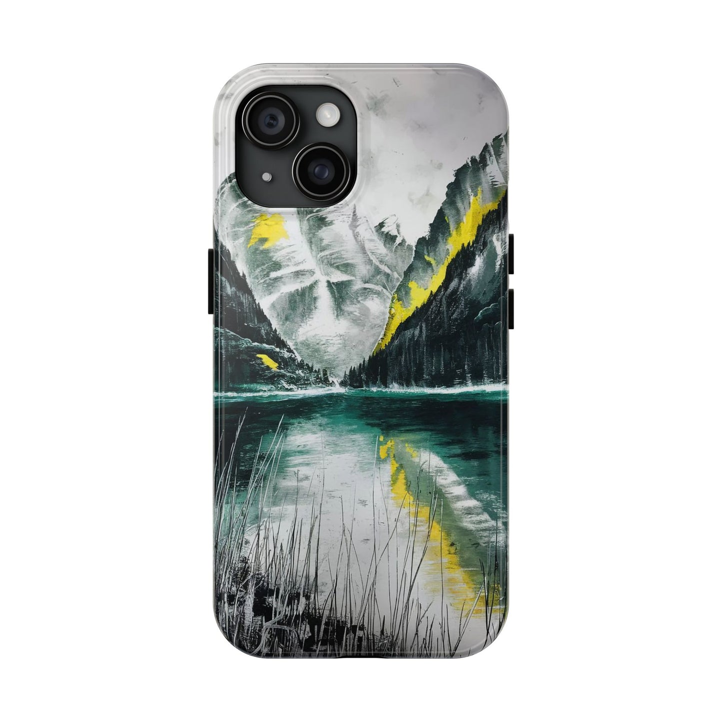 Serene Valley Charcoal Landscape Tough Phone Case