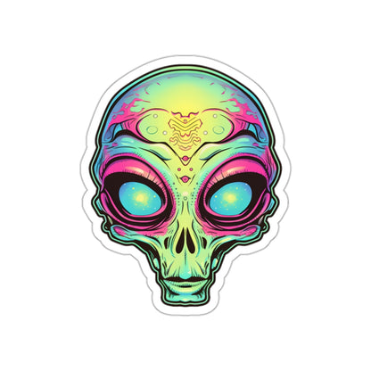 Galactic Spectrum Alien Head Vinyl Sticker