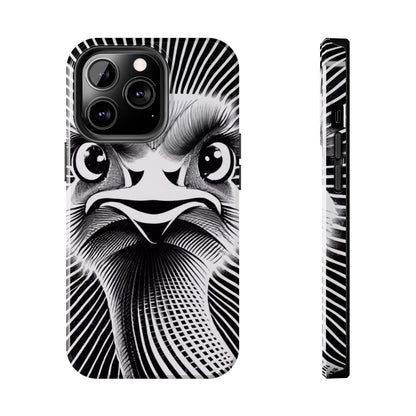 Mystical Stare Monochrome Ostrich Tough Phone Case