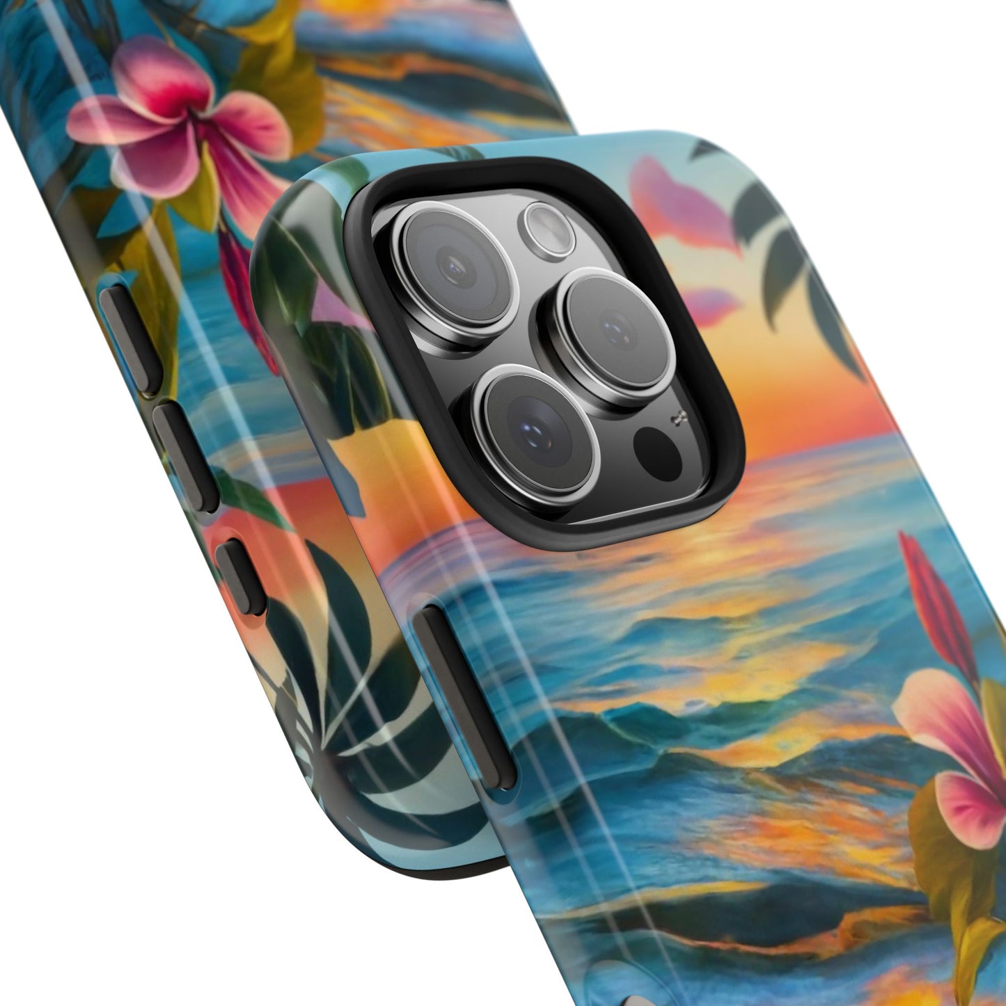 Sunset Palms and Hibiscus Tough Phone Case