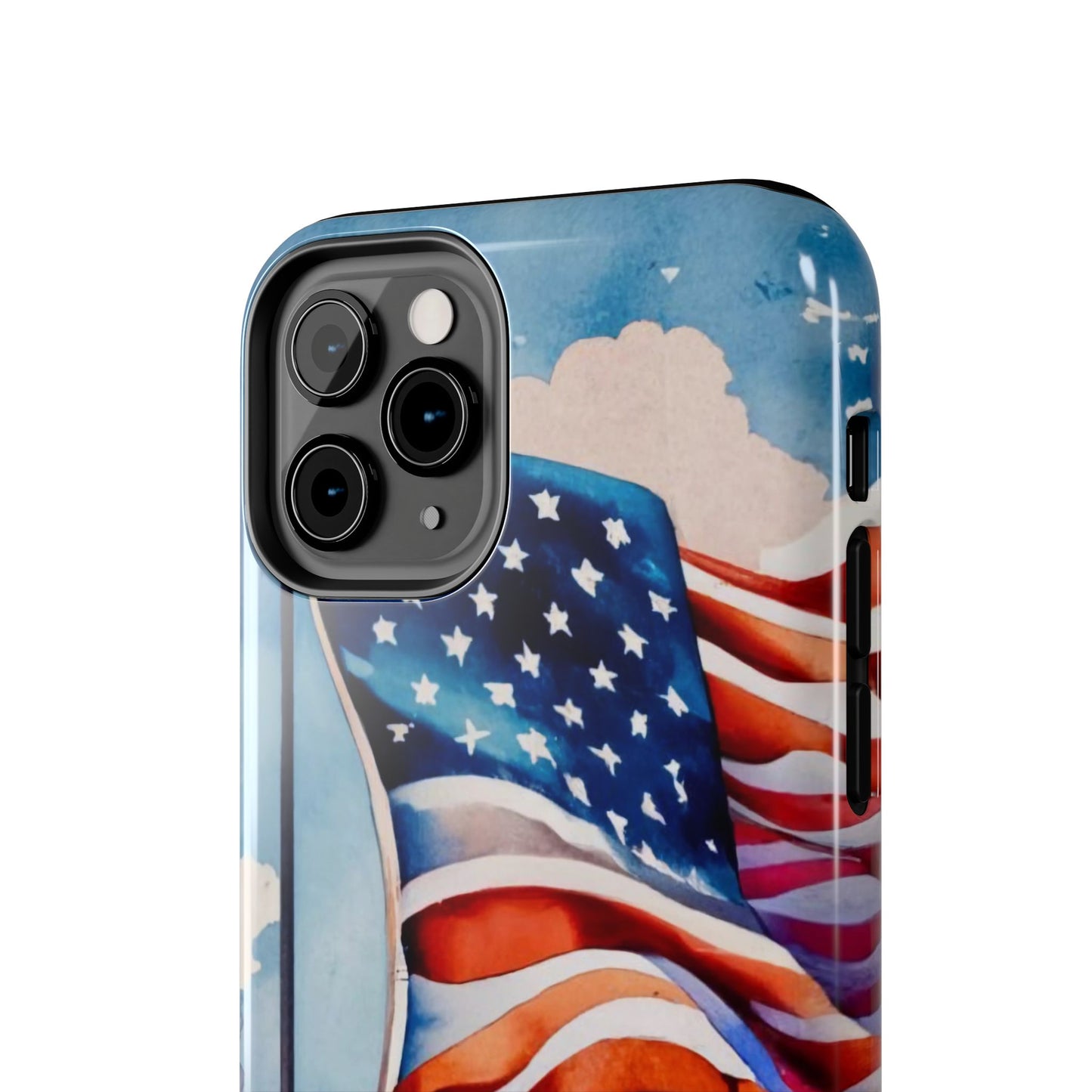 Windswept Patriot Watercolor Flag Tough Phone Case