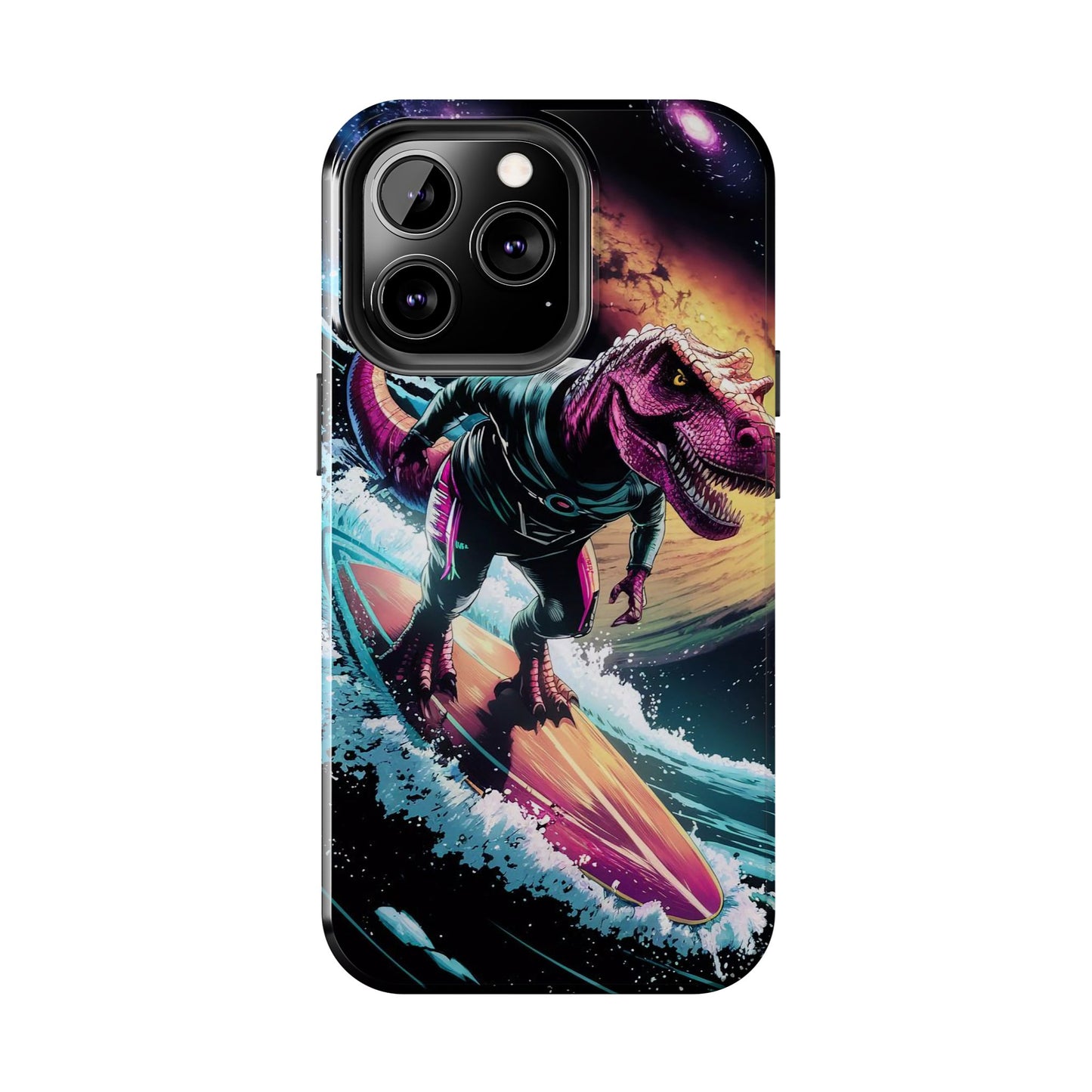 Cosmic T-Rex Surfer Tough Phone Case