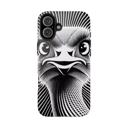 Mystical Stare Monochrome Ostrich Tough Phone Case