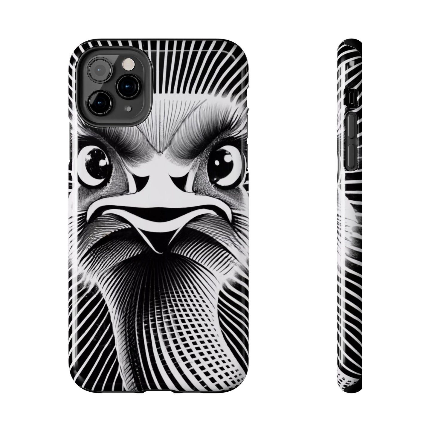 Mystical Stare Monochrome Ostrich Tough Phone Case