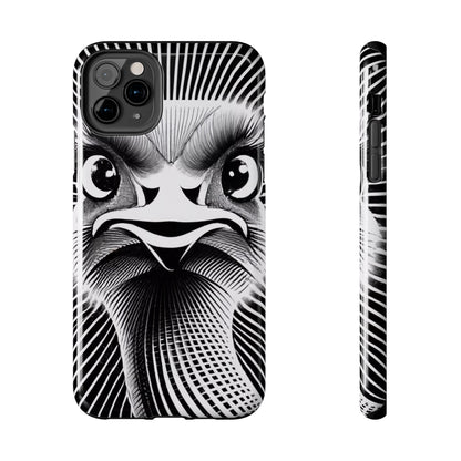 Mystical Stare Monochrome Ostrich Tough Phone Case