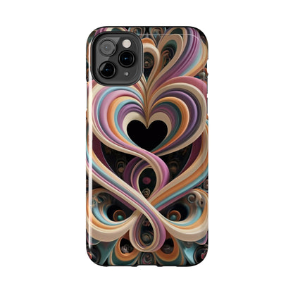 Pastel Heart Wave Abstract Tough Phone Case