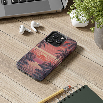 Sunset Serenity Palm Shore Tough Phone Case