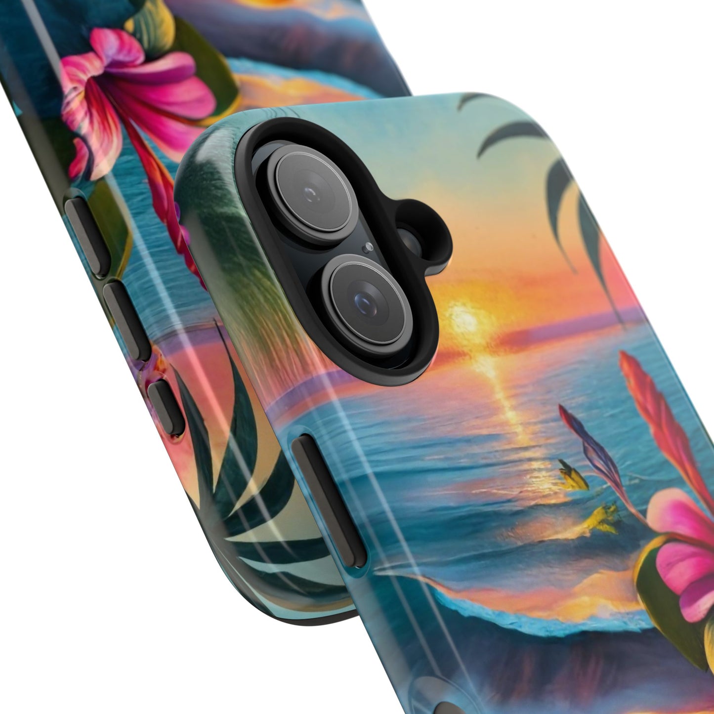 Sunset Beach Hibiscus Palms Tough Phone Case