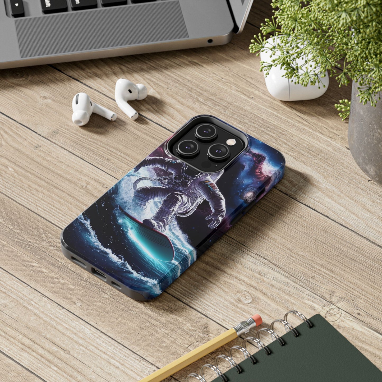 Galactic Wave Rider Astronaut Tough Phone Case