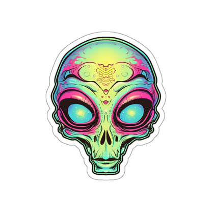 Galactic Spectrum Alien Head Vinyl Sticker