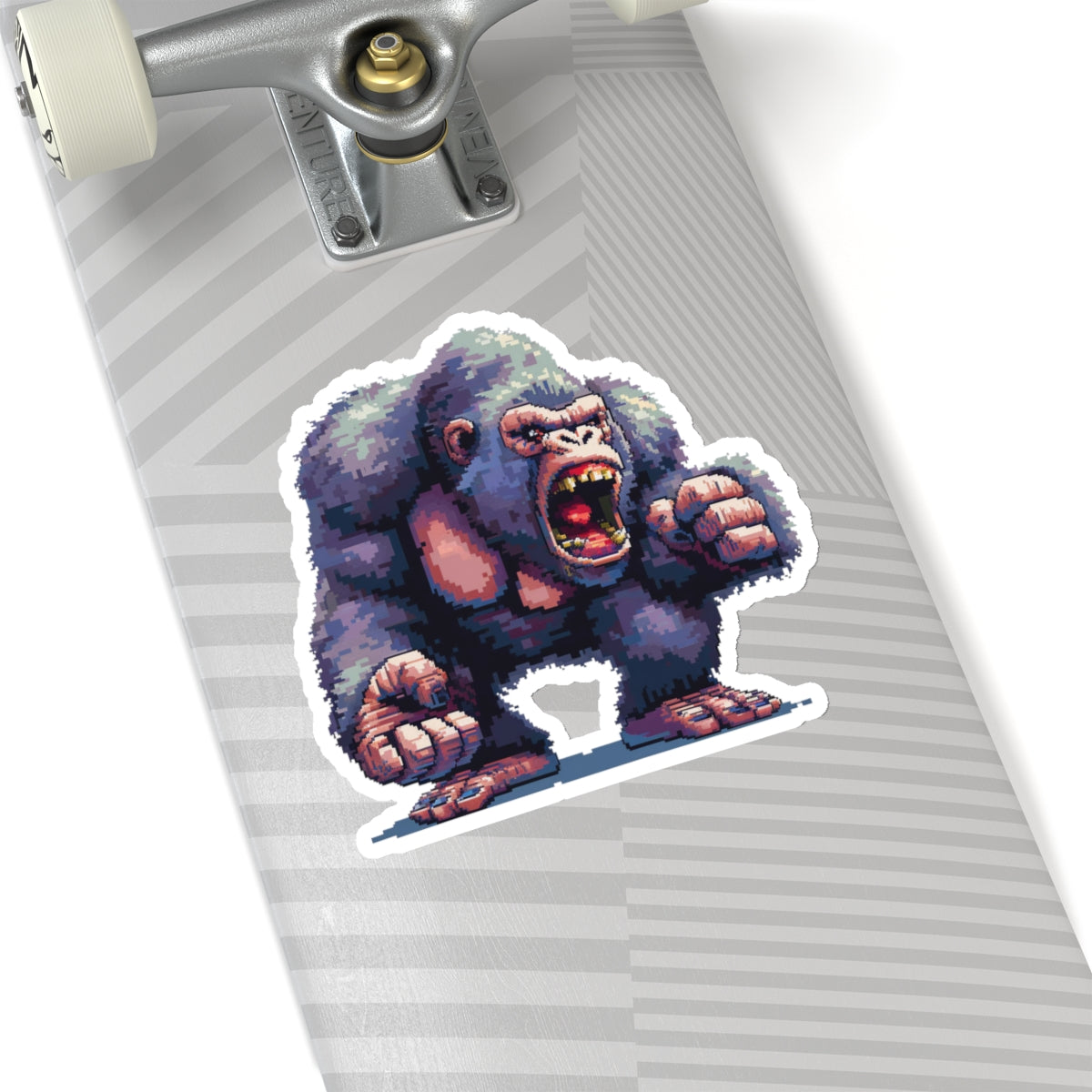 Pixelated Hulking Ape Roaring Vinyl Sticker