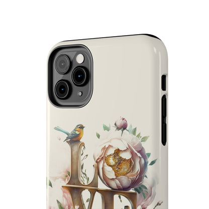 Lovebird and Bloom Watercolor Tough Phone Case