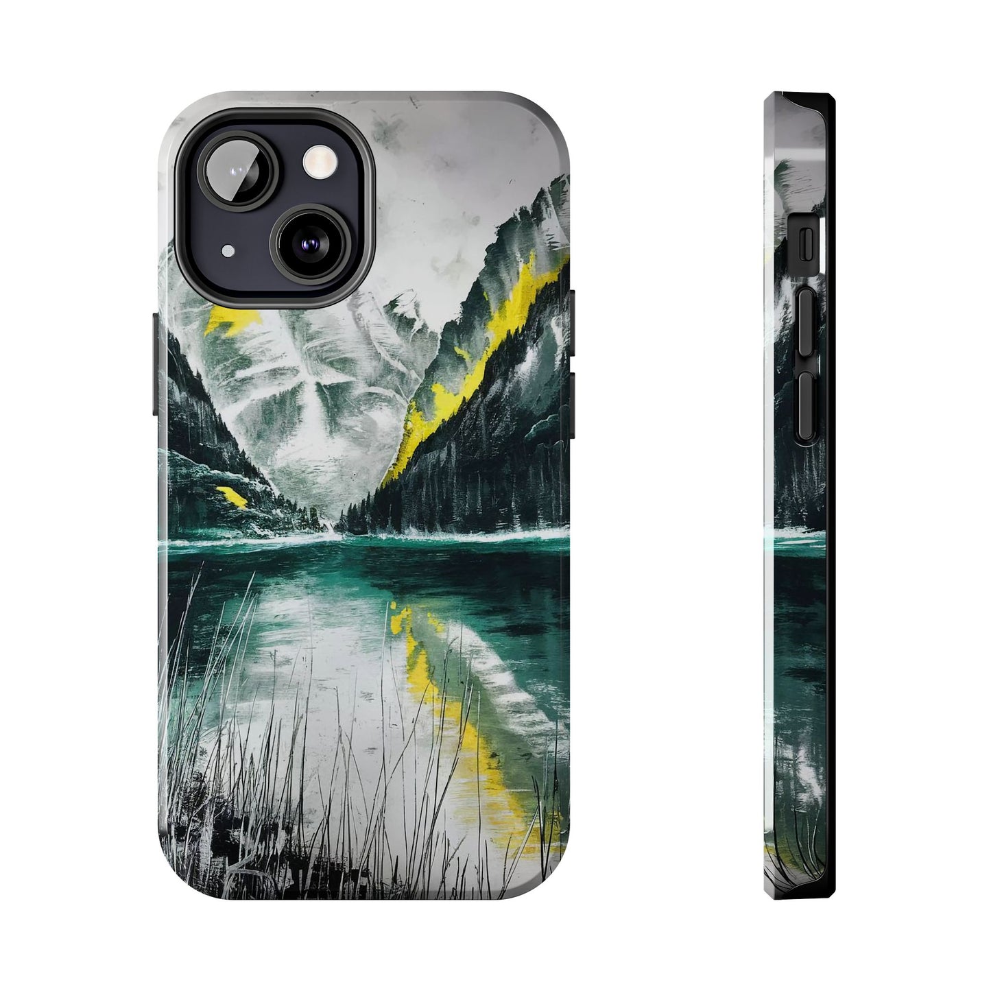 Serene Valley Charcoal Landscape Tough Phone Case