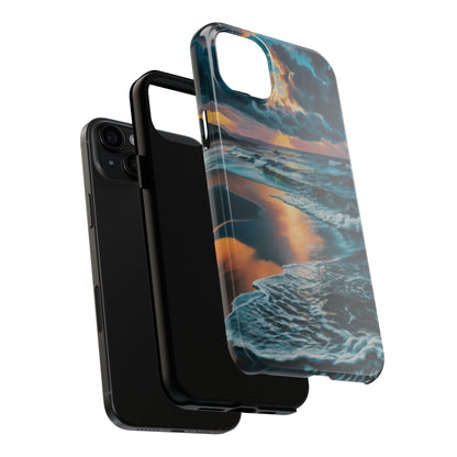 Coastal Sunset Waves Tough Phone Case