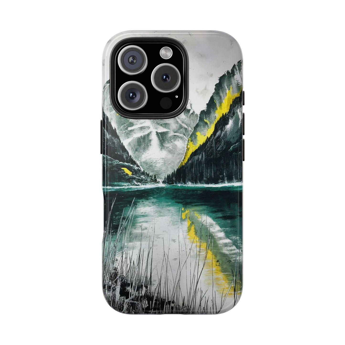 Serene Valley Charcoal Landscape Tough Phone Case