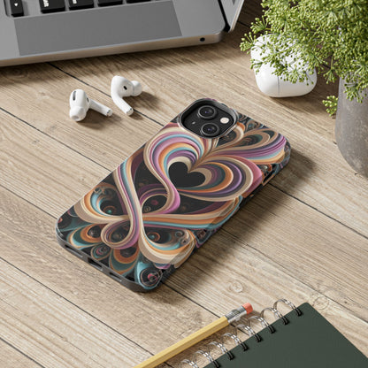 Pastel Heart Wave Abstract Tough Phone Case