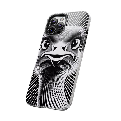 Mystical Stare Monochrome Ostrich Tough Phone Case