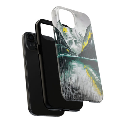 Serene Valley Charcoal Landscape Tough Phone Case