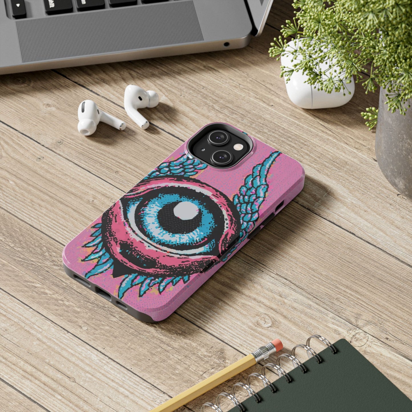 Halftone Horizon Eyeball iPhone Case