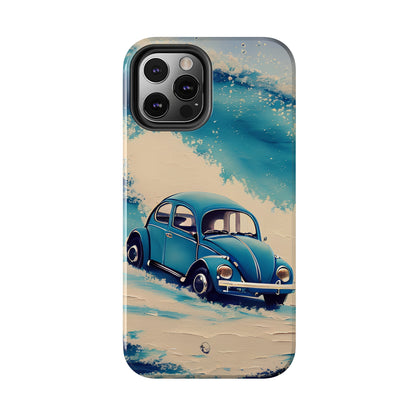 Wave Chasing Painted Blue VDub Beetle - Tough Phone Case