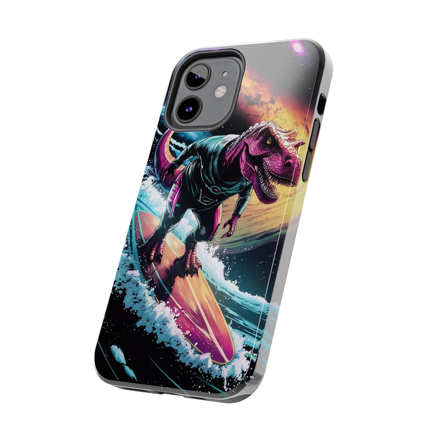 Cosmic T-Rex Surfer Tough Phone Case