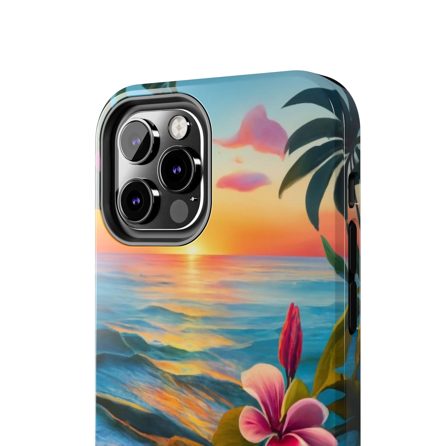 Sunset Palms and Hibiscus Tough Phone Case